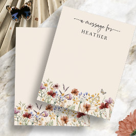 Boho Wildflowers Baby Shower Kaart met Bericht