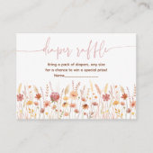 Boho Wildflowers Baby shower Luier Raffle Informatiekaartje (Voorkant)