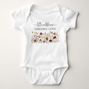 Boho Wildflowers Baby shower Romper