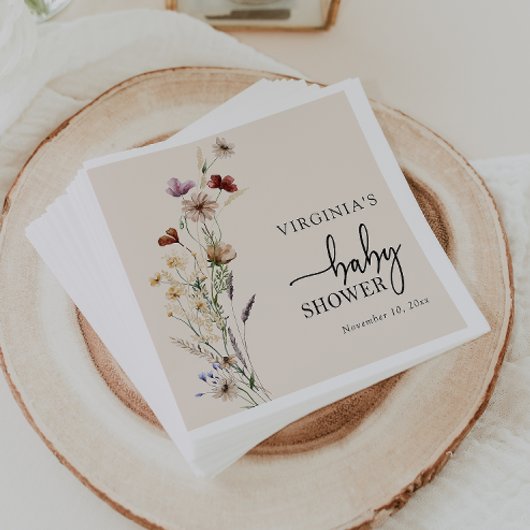 Boho Wildflowers Baby shower Servet