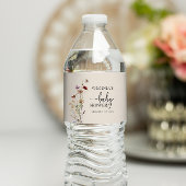 Boho Wildflowers Baby shower Waterfles Etiket