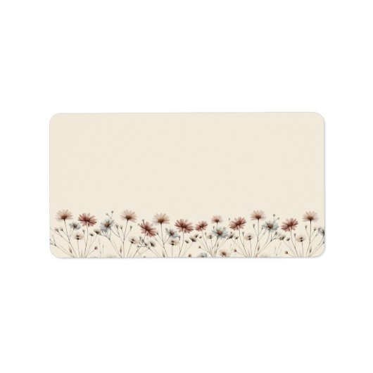 Boho Wildflowers Blank DIY Print Wedding Address Etiket (Voorkant)
