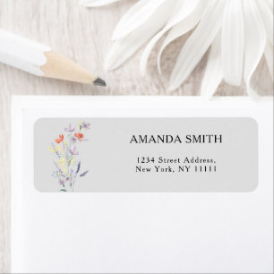 Boho Wildflowers Bloem retourlabel Etiket