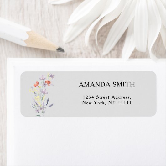 Boho Wildflowers Bloem retourlabel Etiket (Insitu)