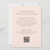 Boho Wildflowers Blush QR Code Babyfeestje Kaart (Achterkant)