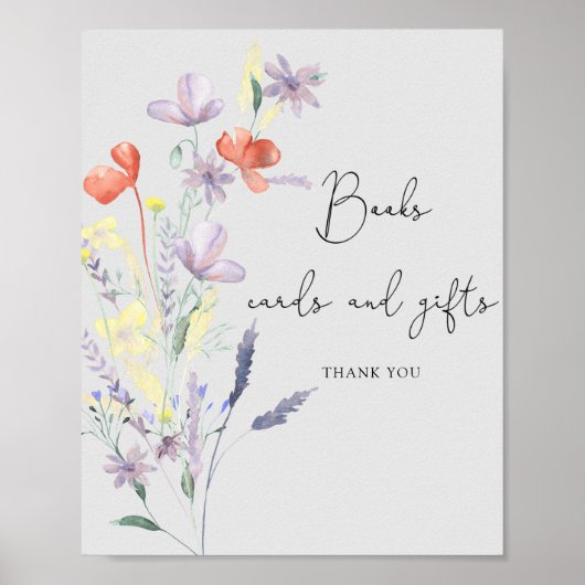 Boho Wildflowers - Boeken kaarten en cadeaus Poster (Voorkant)