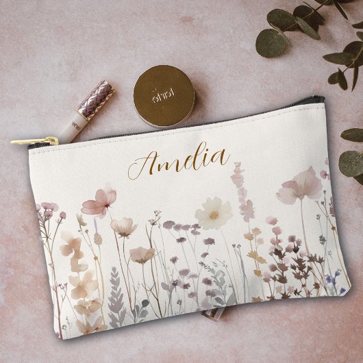 Boho Wildflowers Bridesmaid Makeup Cosmetic Etui