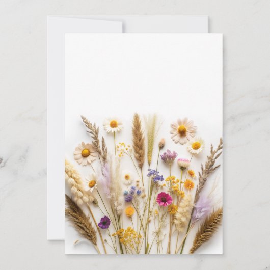 Boho Wildflowers Bruidsfeestje Kaart (Achterkant)