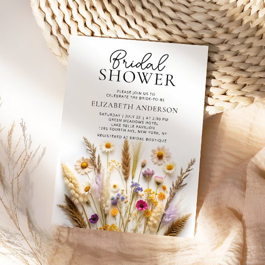 Boho Wildflowers Bruidsfeestje Kaart