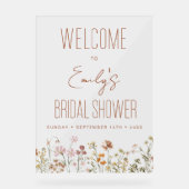 Boho Wildflowers Bruiloft Feestelijke Ontvangstbor Acryl Bord (Voorkant)