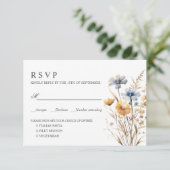 BOHO WILDFLOWERS BRUILOFT RSVP MAALTIJD KEUZE KAARTJE (Staand voorkant)