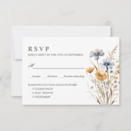 BOHO WILDFLOWERS BRUILOFT RSVP MAALTIJD KEUZE KAARTJE