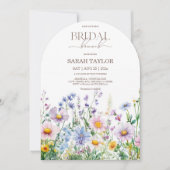 Boho Wildflowers Bruiloftsshower Sjabloon Kaart (Voorkant)
