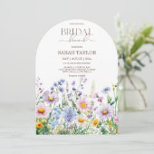 Boho Wildflowers Bruiloftsshower Sjabloon Kaart (Staand voorkant)
