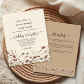Boho Wildflowers BUDGET Wedding Invite w / Details