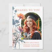 Boho Wildflowers Bunch Photo Modern Arch Graduate Bedankkaart (Voorkant)