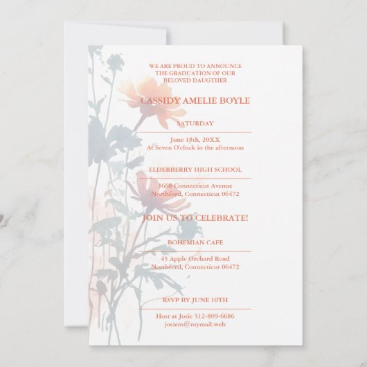 Boho Wildflowers Bunch Photo Modern Arch Photo Kaart (Achterkant)