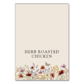 Boho Wildflowers Eten Buffet Label Kaart (Voorkant)