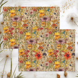 BOHO WILDFLOWERS FLORAL DECOUPAGE TISSUEPAPIER