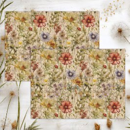 BOHO WILDFLOWERS FLORAL DECOUPAGE TISSUEPAPIER