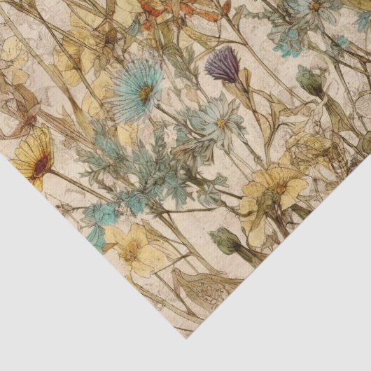 BOHO WILDFLOWERS FLORAL DECOUPAGE TISSUEPAPIER (Detail)