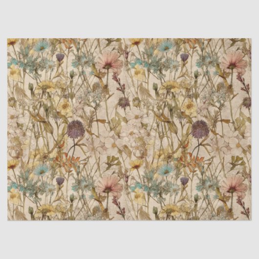 BOHO WILDFLOWERS FLORAL DECOUPAGE TISSUEPAPIER (Voorkant)