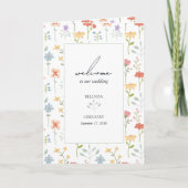 Boho Wildflowers Floral Wedding Order of Service Programma (Voorkant)