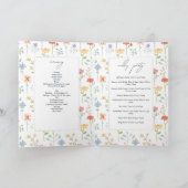 Boho Wildflowers Floral Wedding Order of Service Programma (Binnen)