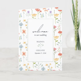 Boho Wildflowers Floral Wedding Order of Service Programma