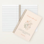 Boho Wildflowers Gepersonaliseerd Schriftdagboek Notitieboek (Binnen)