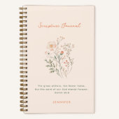 Boho Wildflowers Gepersonaliseerd Schriftdagboek Notitieboek (Voorkant)