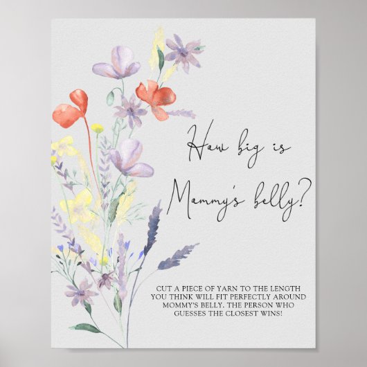 Boho Wildflowers - Hoe groot is mama's buik spel Poster (Voorkant)