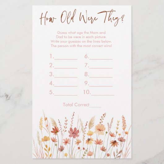 Boho Wildflowers Hoe oud waren ze douchespel (Voorkant)