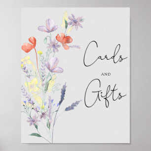 Boho Wildflowers - Kaarten en Cadeaus baby shower Poster