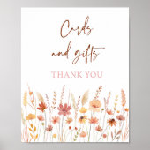 Boho Wildflowers Kaarten en geschenken Baby shower Poster (Voorkant)