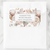 Boho Wildflowers Kledingmerk Product Rechthoekige Sticker (Tas)