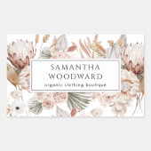 Boho Wildflowers Kledingmerk Product Rechthoekige Sticker (Voorkant)