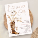 Boho Wildflowers Laarzen Brunch Bubbly Vrijgezelle Kaart<br><div class="desc">Boho Wildflowers Boots Brunch Bubbly Bridal Shower Invitation Boho wilde bloemen laarzen,  brunch en bubbels bruids douche uitnodiging met een wildflower arrangement,  cowgirl boot,  champagneglas en een moderne kalligrafie rubriek.</div>