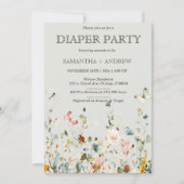 Boho Wildflowers Luiers Feest Template Kaart (Voorkant)