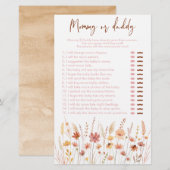 Boho Wildflowers Mama of Daddy Baby shower Game (Voorkant / Achterkant)
