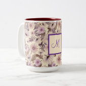 Boho Wildflowers met Monogram Tweekleurige Koffiemok (Voorkant links)
