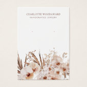 Boho Wildflowers Oorbel Sieraden Display Kaarten Visitekaartje (Voorkant)