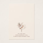Boho Wildflowers Oorbel Sieraden Display Kaarten Visitekaartje (Achterkant)
