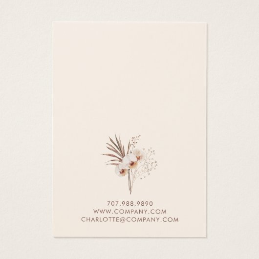 Boho Wildflowers Oorbel Sieraden Display Kaarten Visitekaartje (Achterkant)