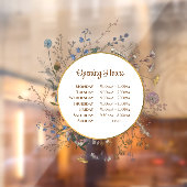 Boho Wildflowers Openingstijden Ramensticker Raamsticker (Vel 2)