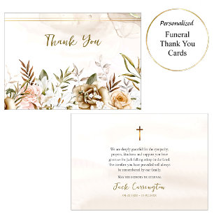 Boho Wildflowers Orthodoxe Christelijke begrafenis Bedankkaart