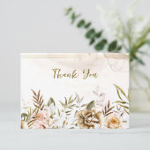 Boho Wildflowers Orthodoxe Christelijke begrafenis Bedankkaart (Staand voorkant)