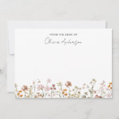 Boho Wildflowers Persoonlijk Briefpapier Bedankkaart (Voorkant)