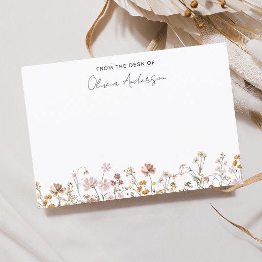 Boho Wildflowers Persoonlijk Briefpapier Bedankkaart