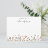 Boho Wildflowers Persoonlijk Schrijfpapier Bedankkaart (Staand voorkant)